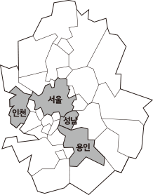인천, 서울, 성남, 용인